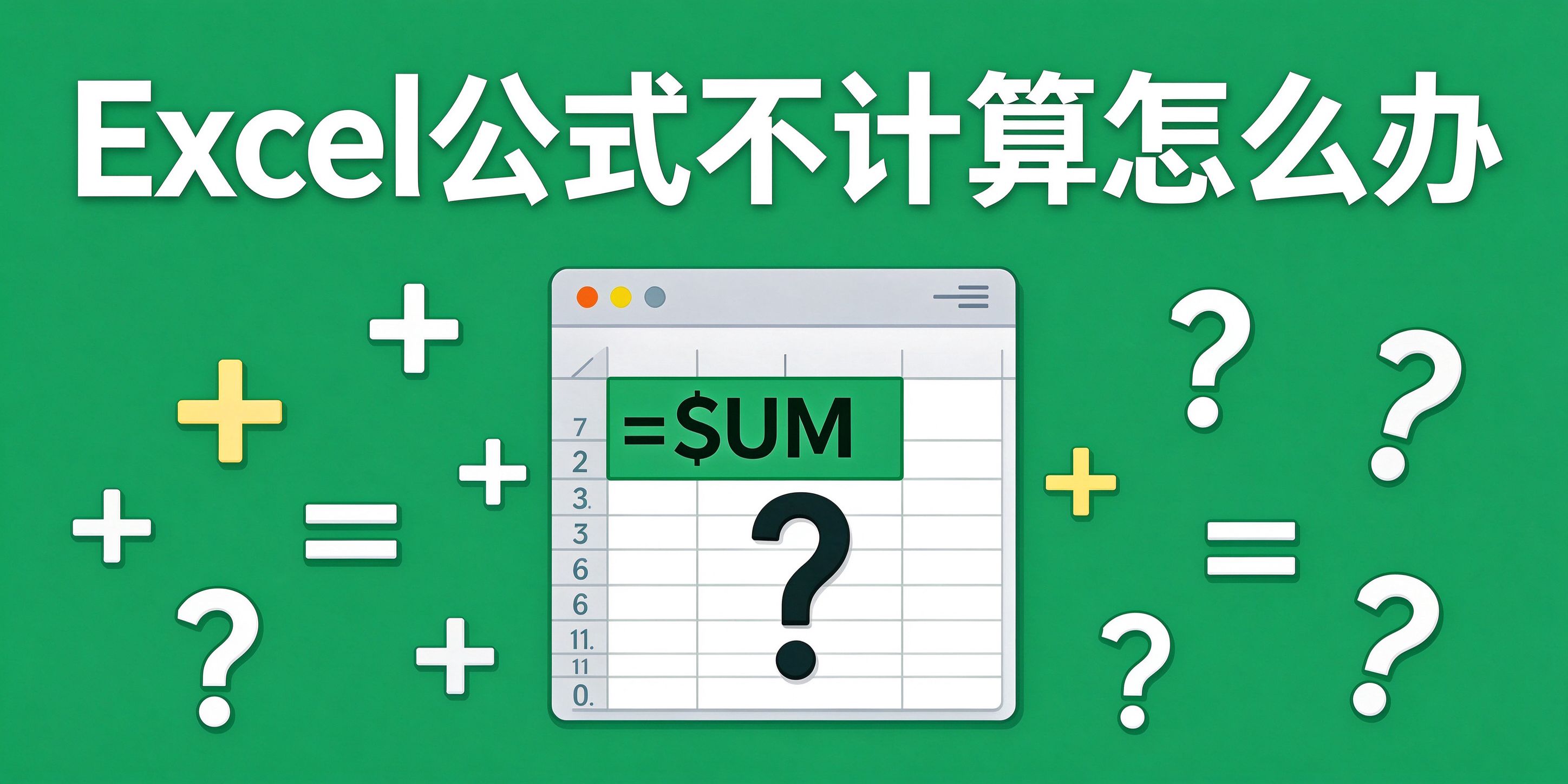 Excel表格公式不计算、只显示公式原样的解决方法