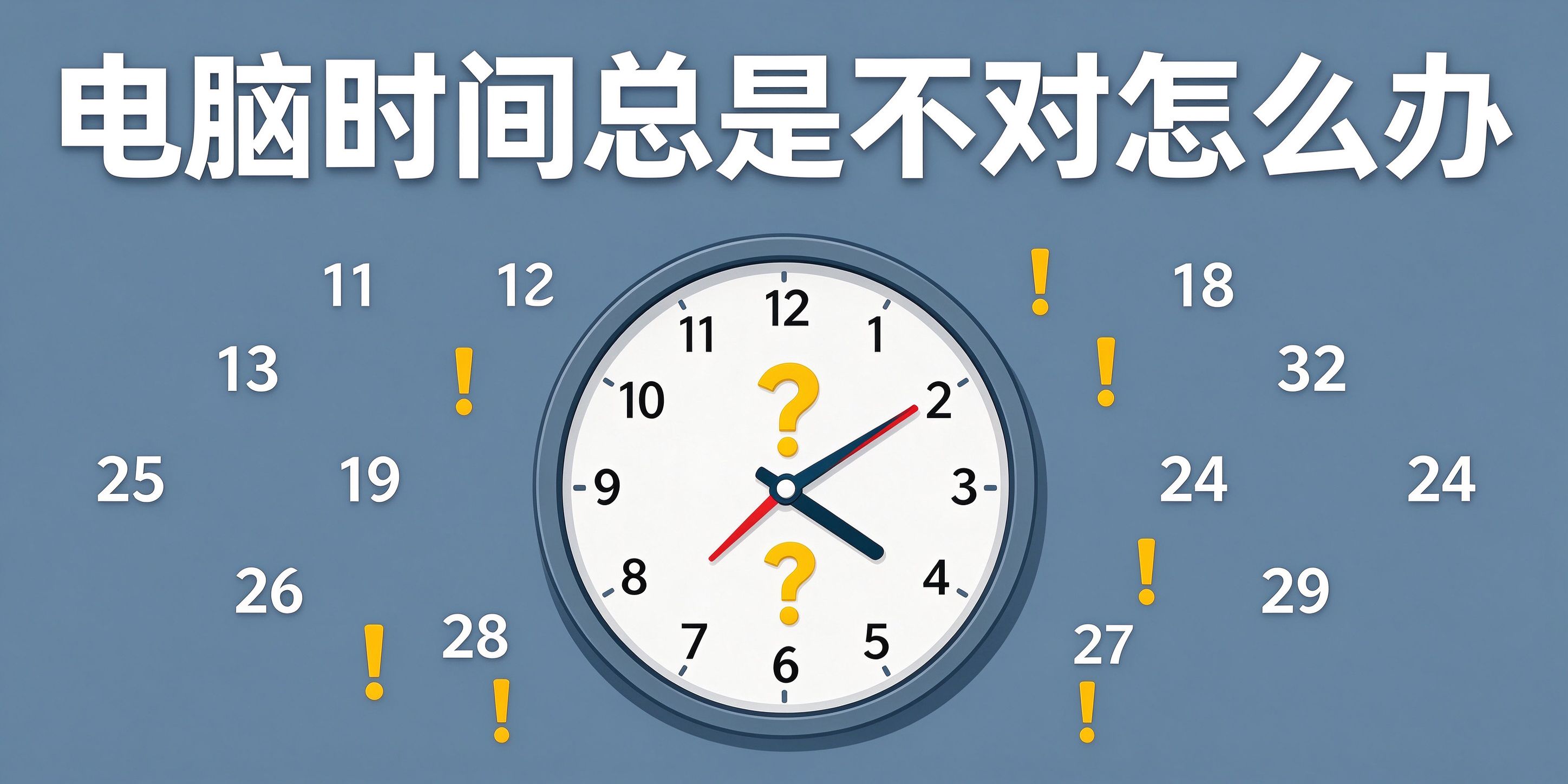 电脑时间日期总是不对、每次开机要调整怎么办